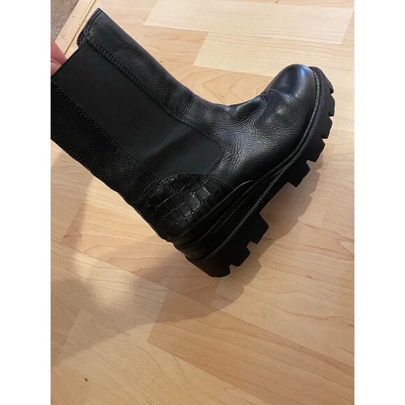 Sam Edleman black leather Goth Grunge Emo boots size 7.5 - Picture 2 of 11